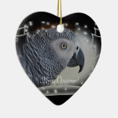 African Gray Snowy Christmas Keramik Ornament (Rechts)