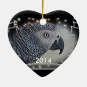African Gray Snowy Christmas Keramik Ornament (Hinten)