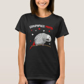 African Grey Mum Love Parrot Heart Bird T-Shirt (Vorderseite)