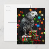 African Grey on Gifts — Festive Greeting Card Postkarte (Vorne/Hinten)