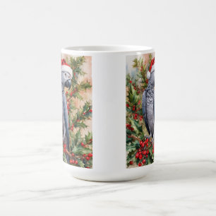 African Grey Papagei Weihnachtstasse Kaffeetasse