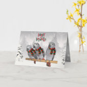 African Grey Parrot Baby Christmas Karte (Gelbe Blume)