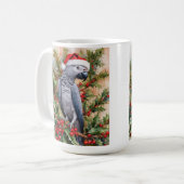 African Grey Parrot Christmas Mug Kaffeetasse (Vorderseite Links)