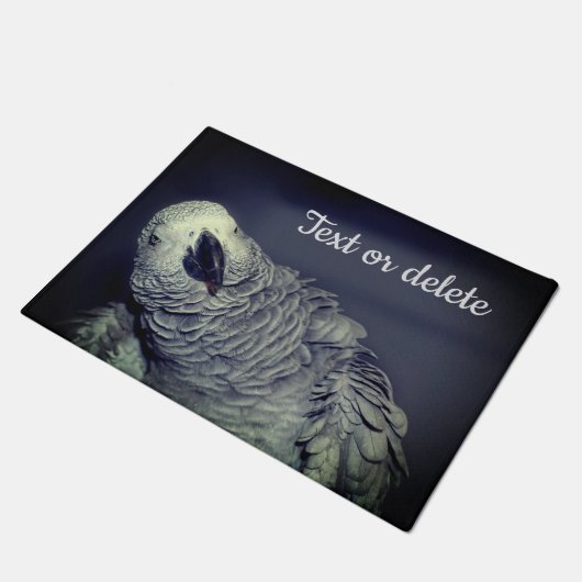 African Grey Parrot Cute Bird Personalized  Fußmatte (Schrägansicht)