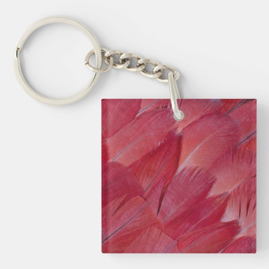 African Grey Parrot Feather Design Schlüsselanhänger (Vorderseite)