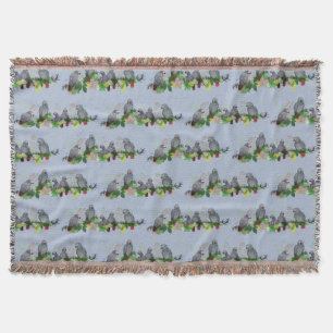 African Grey Parrot Party Wurfdecke (Blau) Decke