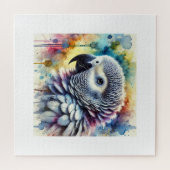 African Grey Parrot Yaco 060824AREF144 - Watercolo Puzzle (Horizontal)