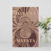 African Hakuna Matata Fraktal Art Print/Graphic Briefpapier (Stehend Vorderseite)