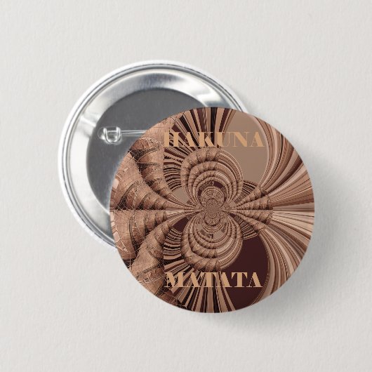 African Hakuna Matata Fraktal Art Print/Graphic Button (Vorne & Hinten)