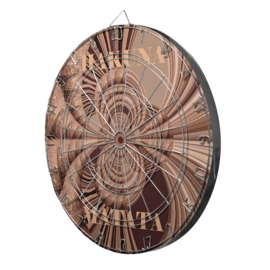 African Hakuna Matata Fraktal Art Print/Graphic Dartscheibe (Vorderseite rechts)