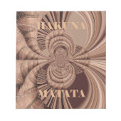 African Hakuna Matata Fraktal Art Print/Graphic Notizblock (Vorderseite)