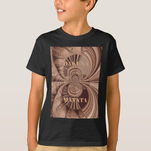 African Hakuna Matata Fraktal Art Print/Graphic T-Shirt (Vorderseite)