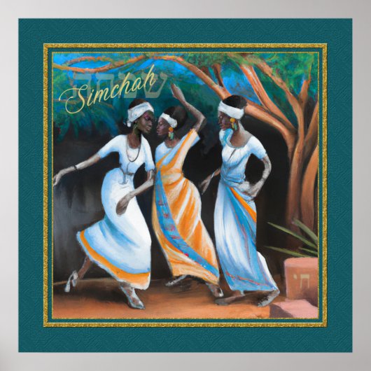African Hebrew Women Dancing with Joy Canvas Print Poster (Vorne)
