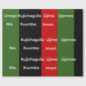 African Heritage Kwanzaa Nguzo Saba Principles  Geschenkpapier (Flach)