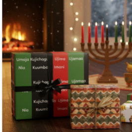 African Heritage Kwanzaa Nguzo Saba Principles Geschenkpapier