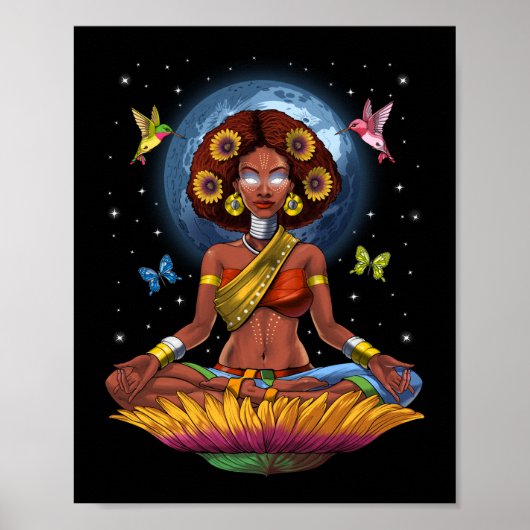 African Hippie Yoga Poster (Vorne)