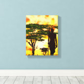 African Hunter Canvas Print Leinwanddruck (Insitu (Holzboden))
