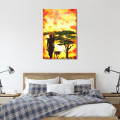 African Hunter Sunset Leinwand Ptint (Insitu (Schlafzimmer))