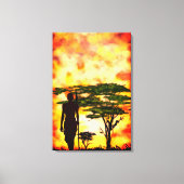 African Hunter Sunset Leinwand Ptint (Vorderseite)