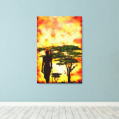 African Hunter Sunset Leinwand Ptint (Insitu (Holzboden))
