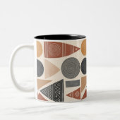 African Inspired Geometric Mug, Boho Mudcloth Patt Zweifarbige Tasse (Links)