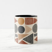 African Inspired Geometric Mug, Boho Mudcloth Patt Zweifarbige Tasse (Mittel)