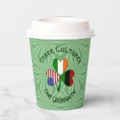 African Irish American Shamrock Personalized Text Pappbecher (Rückseite)