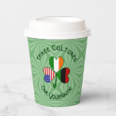 African Irish American Shamrock Personalized Text Pappbecher (Vorderseite)