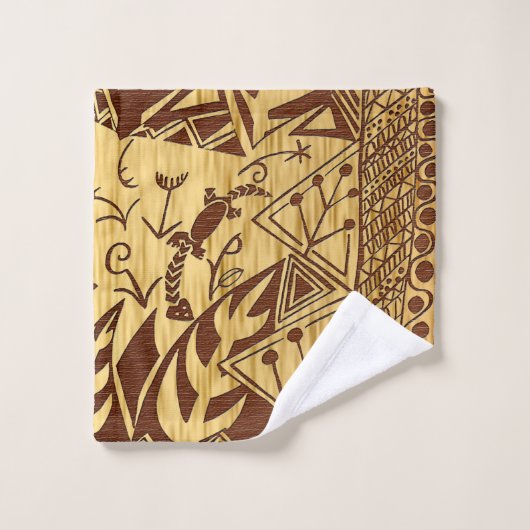 African Jungle Motif Print Badhandtuch Set (Waschlappen)
