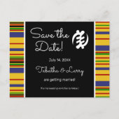 African Kente AK01 Streifen Save the Date Postkart Postkarte (Vorderseite)
