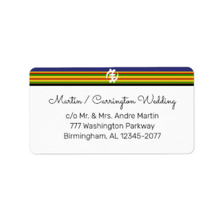 African Kente AK01 Stripes Rücksendeadresse Adressaufkleber