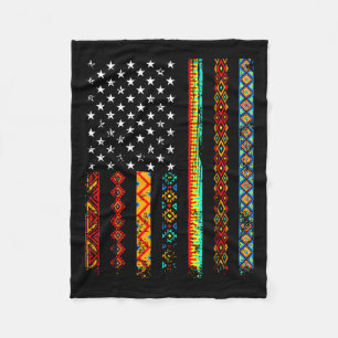 African Kente Cloud American Flag African Black Hi Fleecedecke