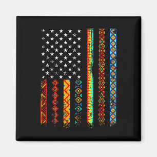 African Kente Cloud American Flag African Black Hi Magnet