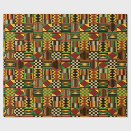 African Kente Cloud Wrapping Paper Geschenkpapier (Flach)