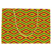 African Kente, Happy Kwanzaa Große Geschenktüte (Rückseite)