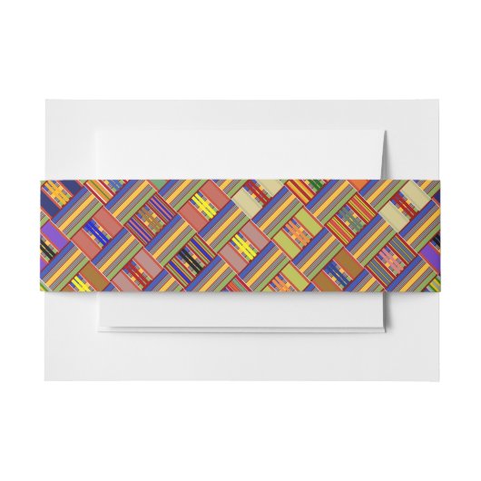African Kente K45 Multicolor Invitation Bly Band (Vorderseite Beispiel)