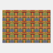 African Kente Kariert K84 Set von 3 Geschenkpapier Set (Vorderseite 2)