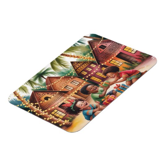 African Kids Christmas Photo Magnet (Linke Seite)