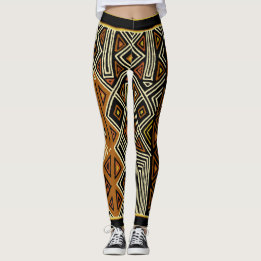 African Kuba Designer Leggings