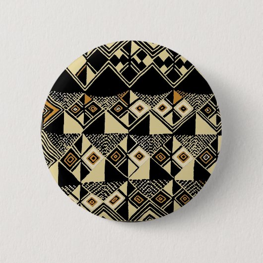 African Kuba Inspiriert Designs Button (Vorderseite)