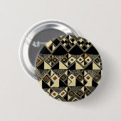 African Kuba Inspiriert Designs Button (Vorne & Hinten)