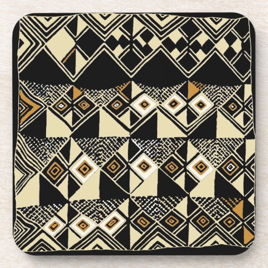 African Kuba Inspiriert Designs Untersetzer (Vorderseite)