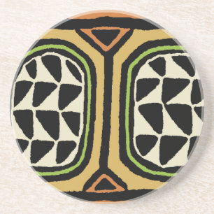 African Kuba Textile Design Getränkeuntersetzer