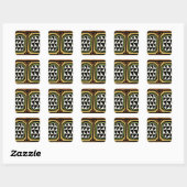 African Kuba Textile Design Quadratischer Aufkleber (Blatt)