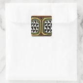 African Kuba Textile Design Quadratischer Aufkleber (Tasche)