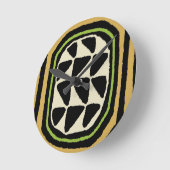 African Kuba Textile Design Runde Wanduhr (Winkel)