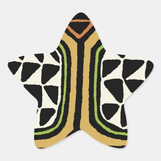 African Kuba Textile Design Stern-Aufkleber (Vorderseite)