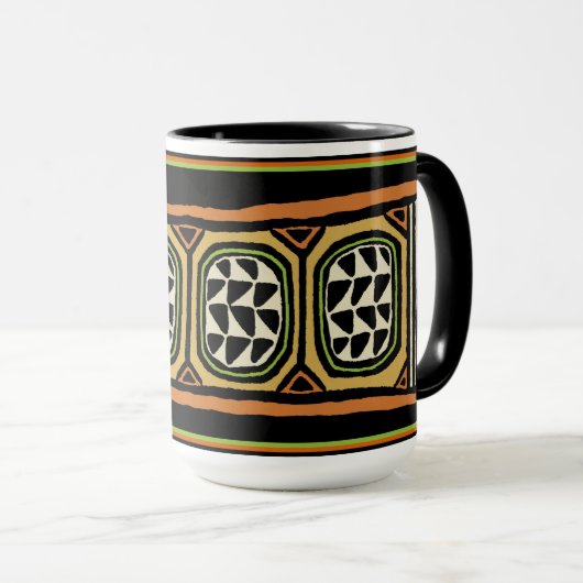 African Kuba Textile Design Tasse (VorderseiteRechts)
