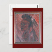 African Lady Portrait Art Postcard Postkarte (Vorne/Hinten)