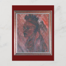 African Lady Portrait Art Postcard Postkarte